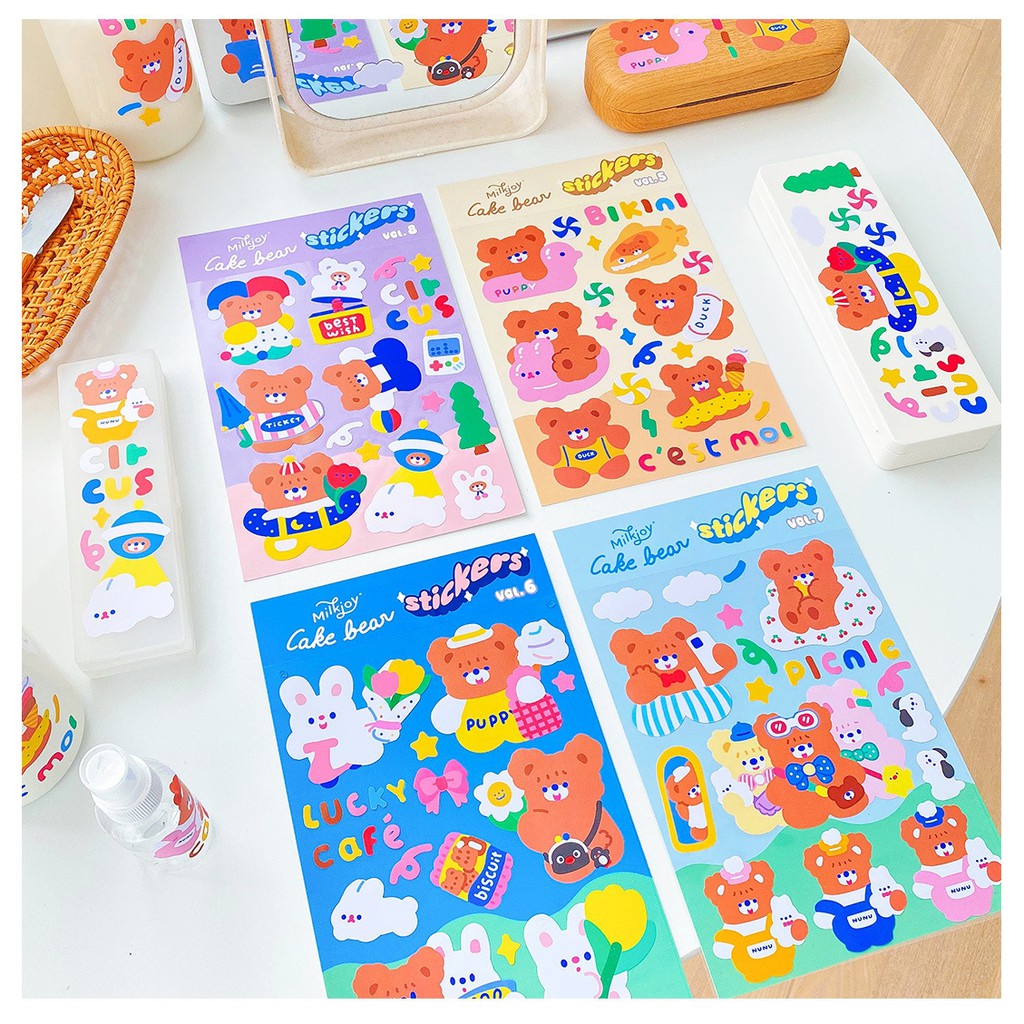 

Machita stiker beruang coklat milkjoy cake bear anti air