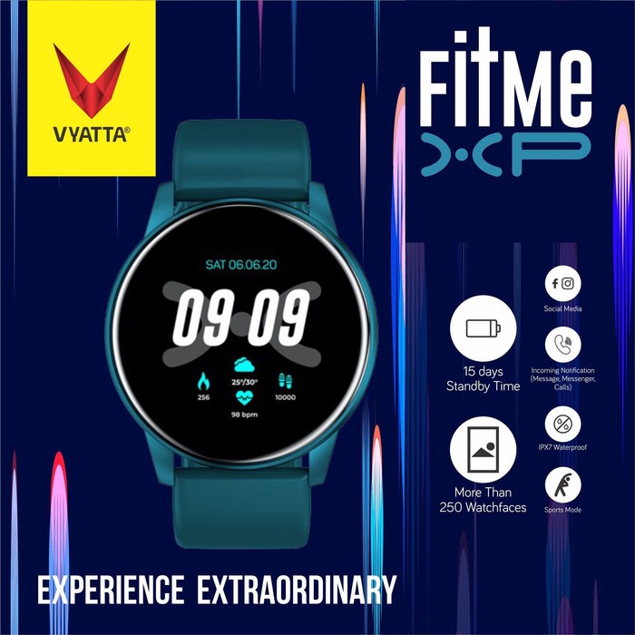 VYATTA Fitme XP Smartwatch - Custom Watch Face, Full Touch, IPX7