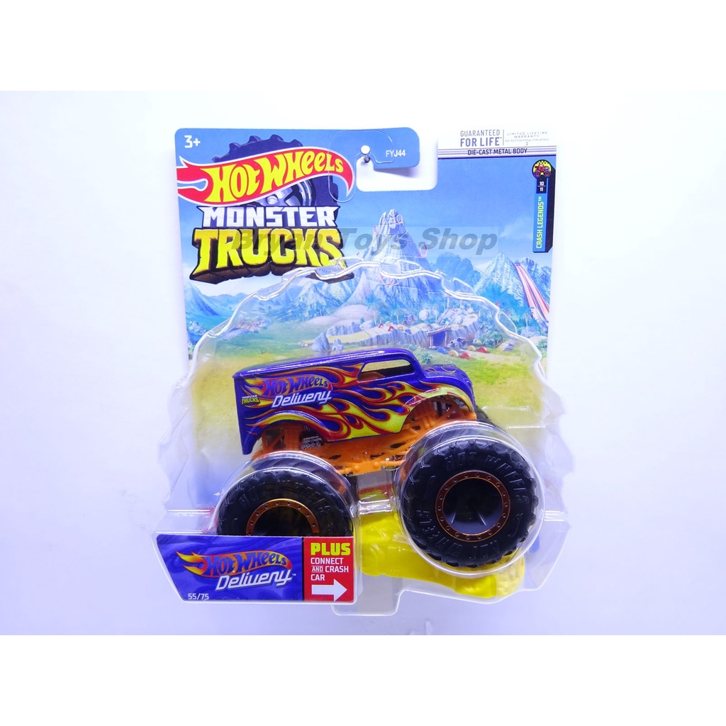 Hot Wheels Monster Trucks Dairy Delivery Biru Tampo Api