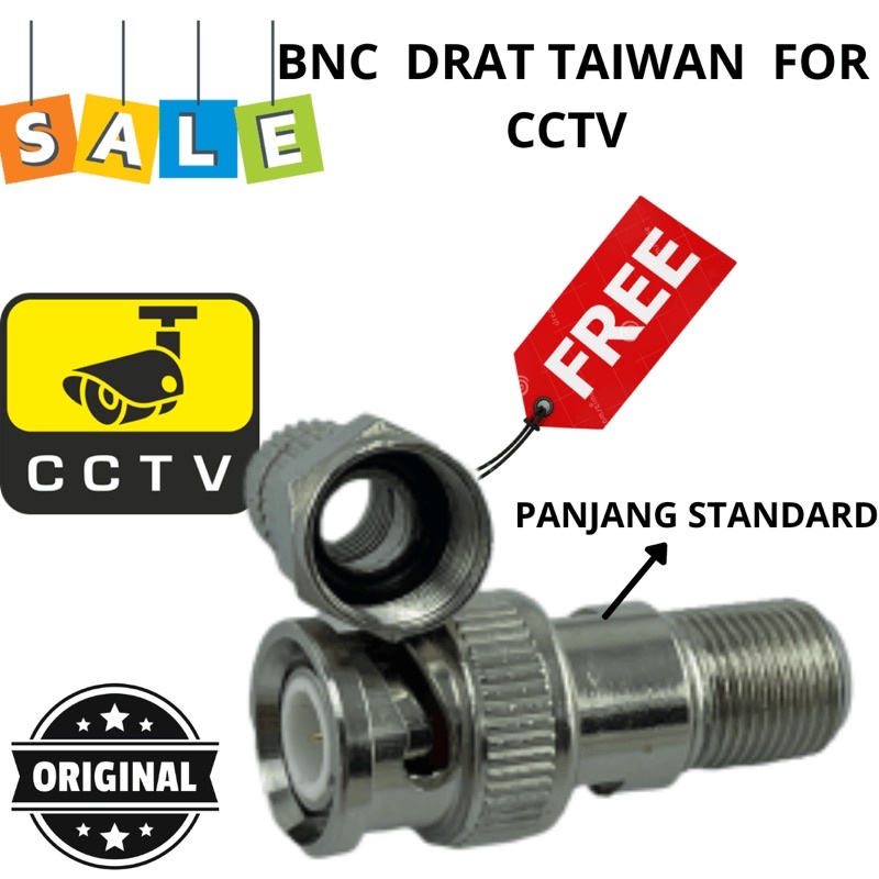 connector Jack BNC drat TW plus ring F ada karet hitam anti bocor