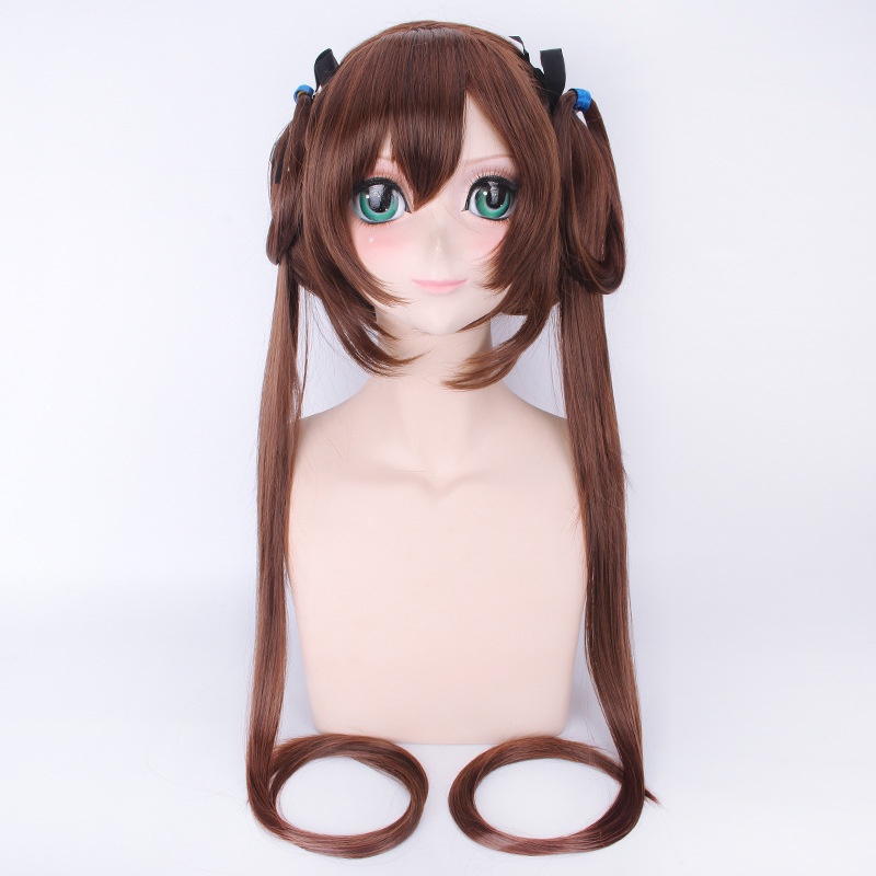 LOL-125 wig rambut palsu daily lolita cosplay brown hanfu china cina twintail