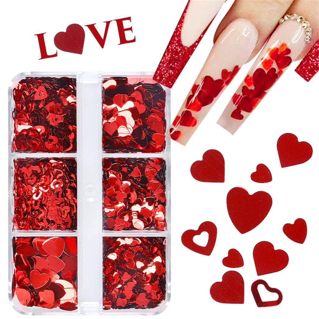 R-flower Nail Art Sequin New Shiny Valentine Day Decals