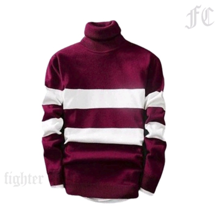 pojoksweater.id - Sweater Rajut Longneck Strip 2 Tribal Kualitas Terbaik