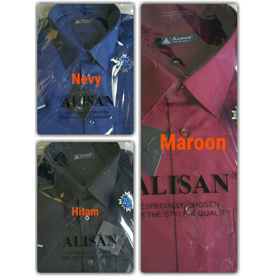 Laris Kemeja Alisan Lengan pendek polos warna/BIG Size