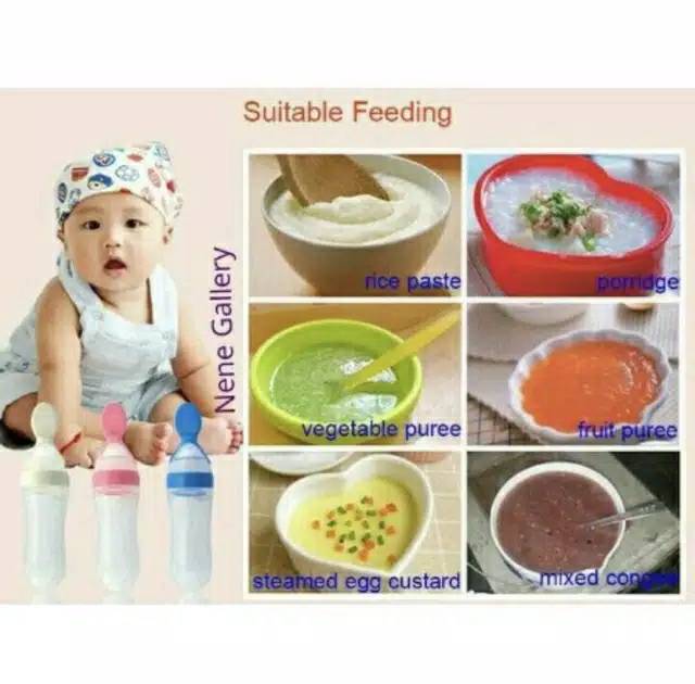 Botol Dot Mpasi/Sendok Botol Mpasi/Botol Sendok Makan Bayi Mpasi Baby Fedeer Bottle Silicone Praktis [ Bunda Altaf ]