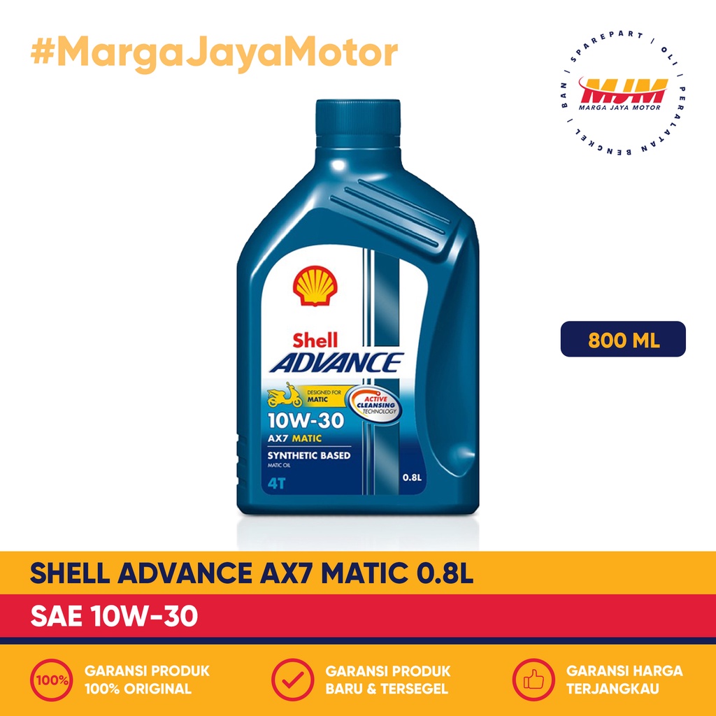 Shell Advance AX7 Matic 10W/30 800ml Shell Oil 0.8L