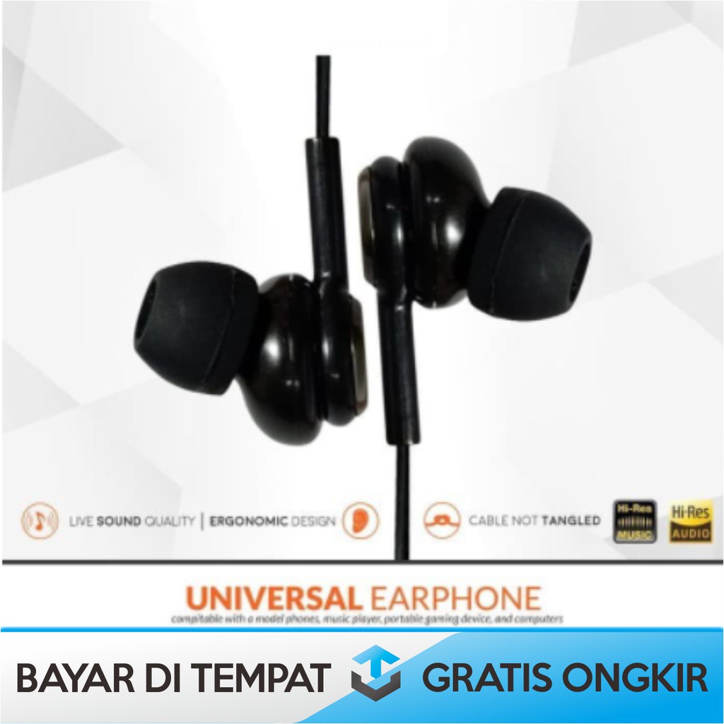 EARPHONE N1 UNIVERSAL STEREO BASS / HEADSET EARPHONES KABEL MURAH