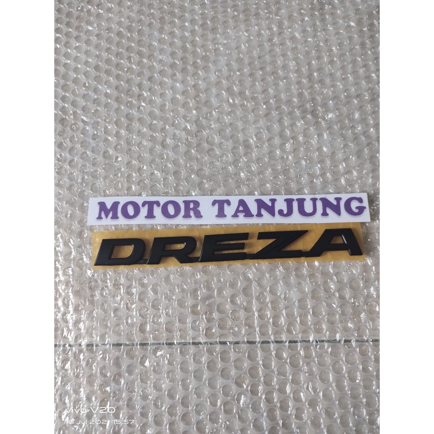 emblem tulisan dreza hitam glossy/ hitam doff - hitam doff