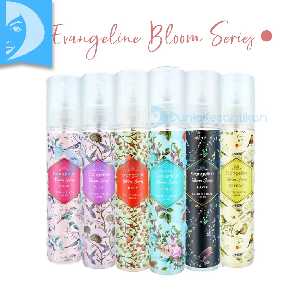 Parfum Evangeline Bloom Series 100ml / Parfume Wanita Murah Evangeline Bloom Coco Crystal Lavie Rubi Sophie Vera Farfum Evangelin Cewek EDC