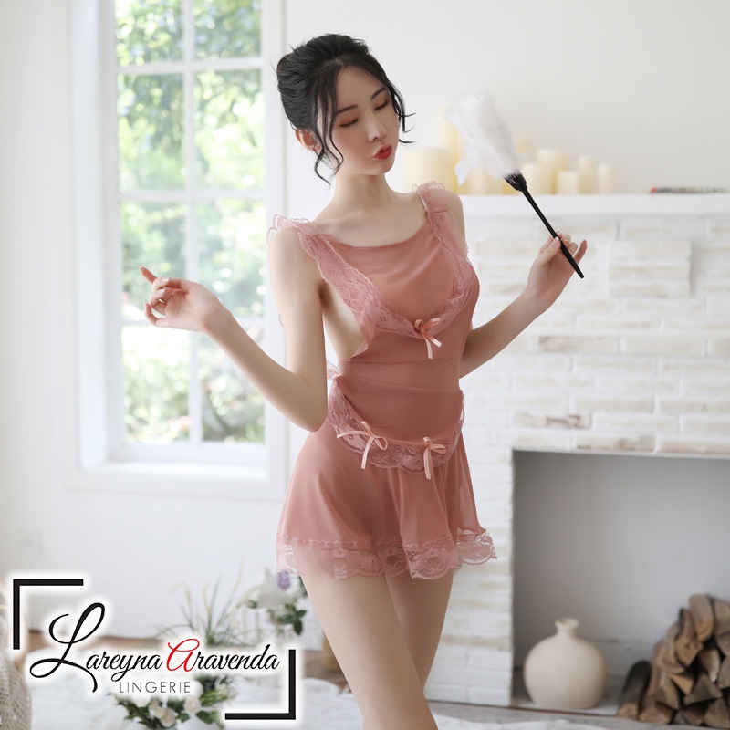 Set Baju Lingerie Sexy &amp; G String Model Maid Kitchen LG107