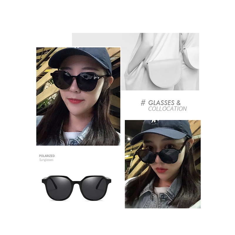 Korean Segiempat Kacamata Hitam Wanita/Pria Sunglasses-Won