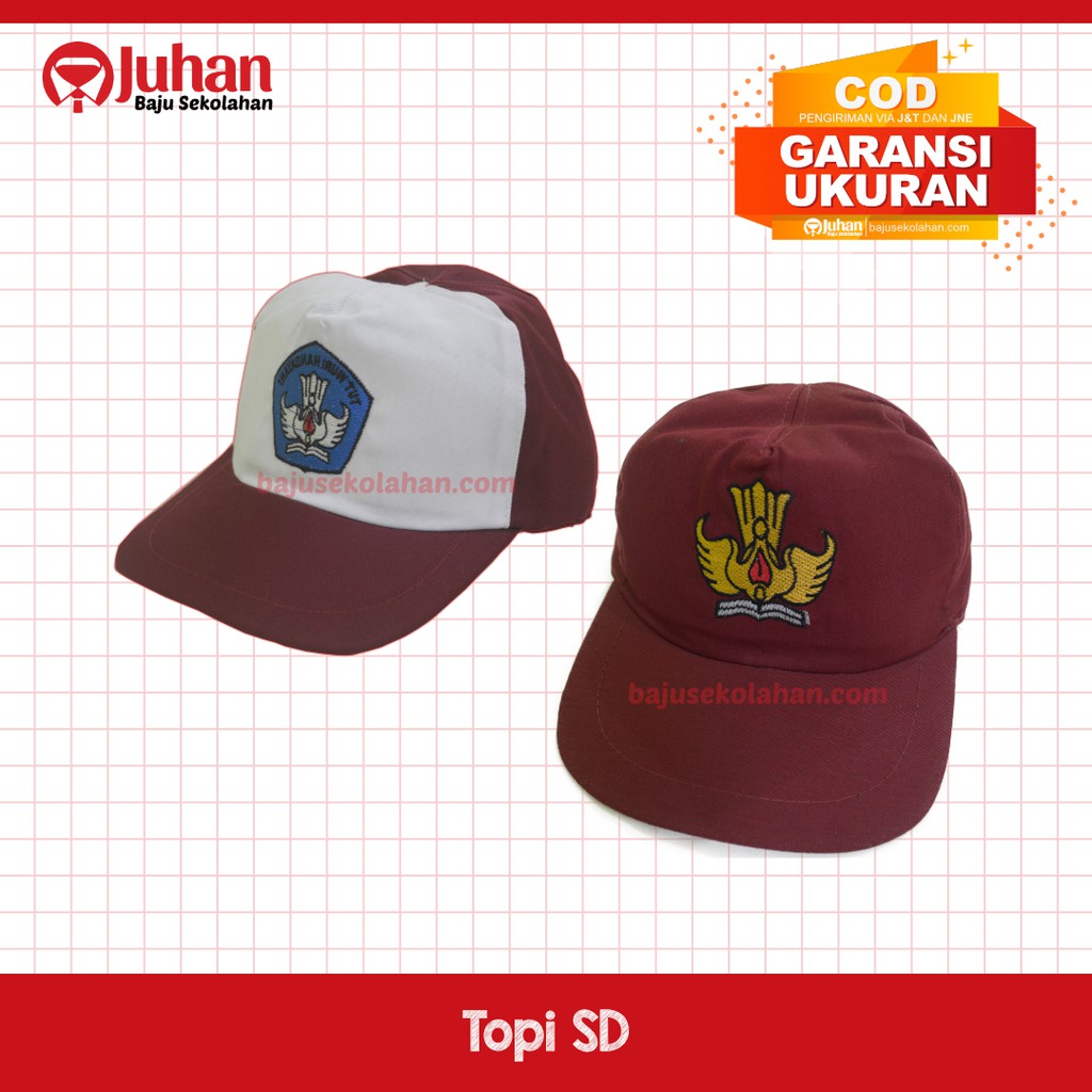 Topi SD Merah Putih Topi SD Topi Merah SD Topi Anak SD Topi Sekolah SD