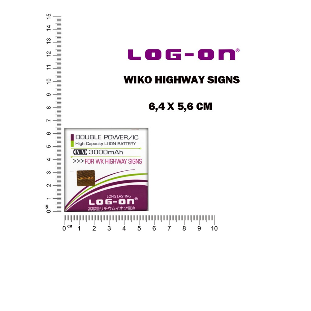 BATERAI DOUBLE POWER LOG ON WIKO HIGHWAY SIGNS ( 3000 MAH )