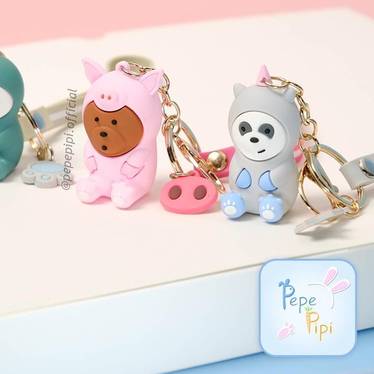 ➶ Gantungan Kunci WBB/We Bare Bear Kostum Ganci Tas Keychain ⅎ