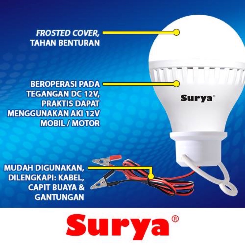 Lampu Aki 12 Volt, Lampu Emergency DC Surya