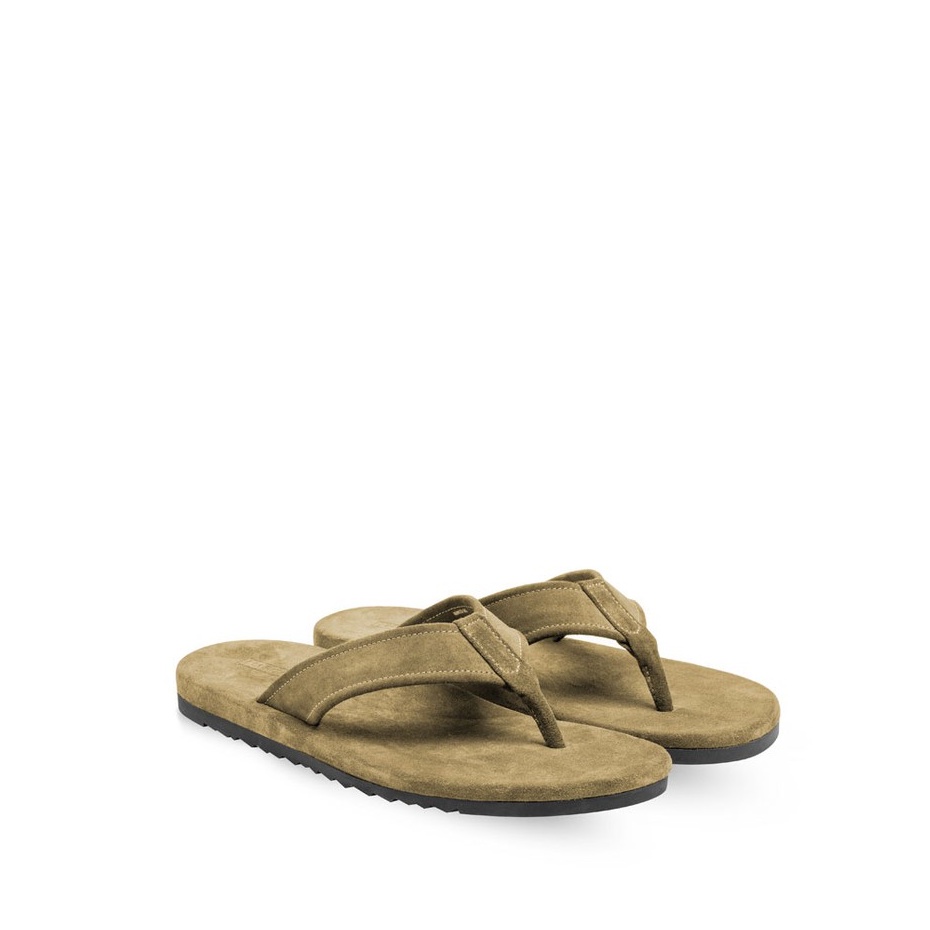 NIKO OLIVE Sandal Kulit Suede Pria by Mario Minardi