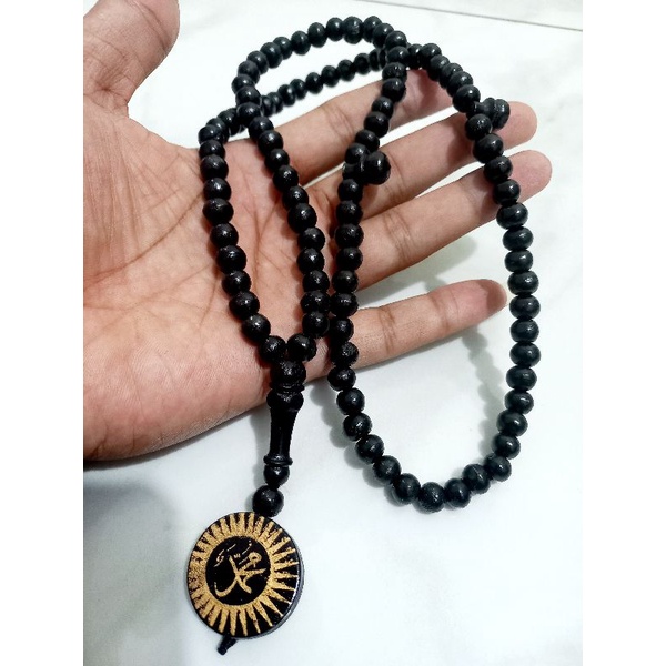 Kalung Tasbih kayu ukir lafadz allah tasbih kayu murah tasbih walikukun tasbih souvenir tasbih 99