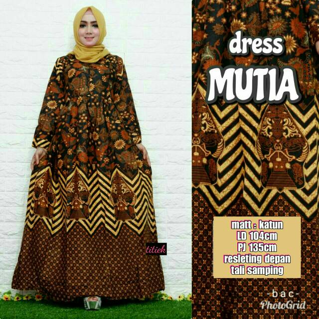 Sale Dress Gamis Batik Wanita - Dress Mutia beZlrzSpyJBx6