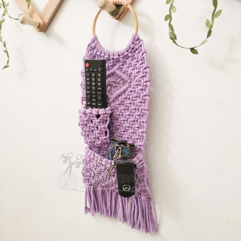 Kantong Remote Macrame, Macrame Remote Holder