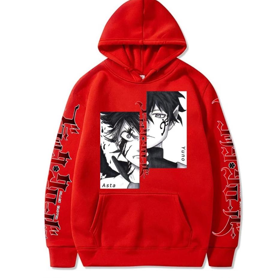 jaket hoodie sweater anak POLOS laki laki cowok pria ANIME BLACK CLOVER ASTA YUNO ANIME KARTUN JEPAN