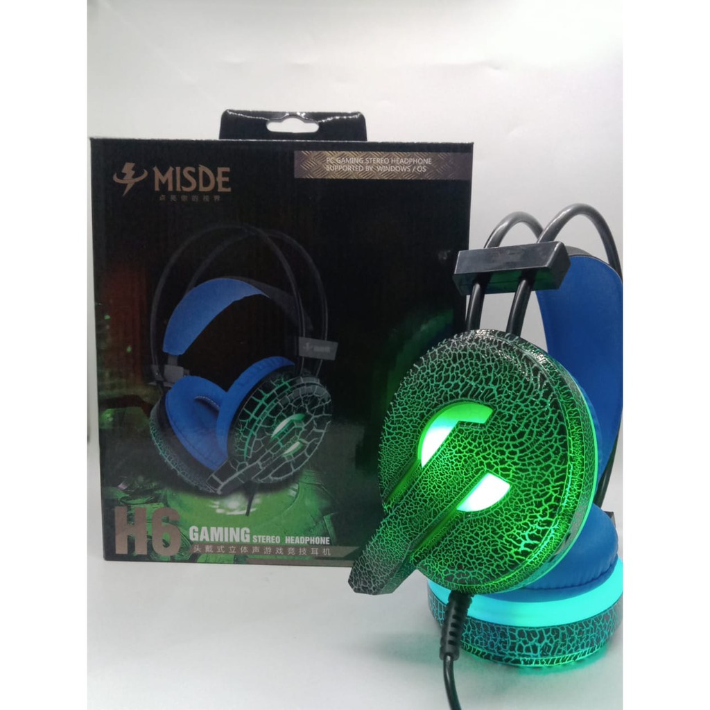 Headphone / Headset H6 Gaming Misde Stereo LED / Headphone Gaming FOR PC or Smartphone