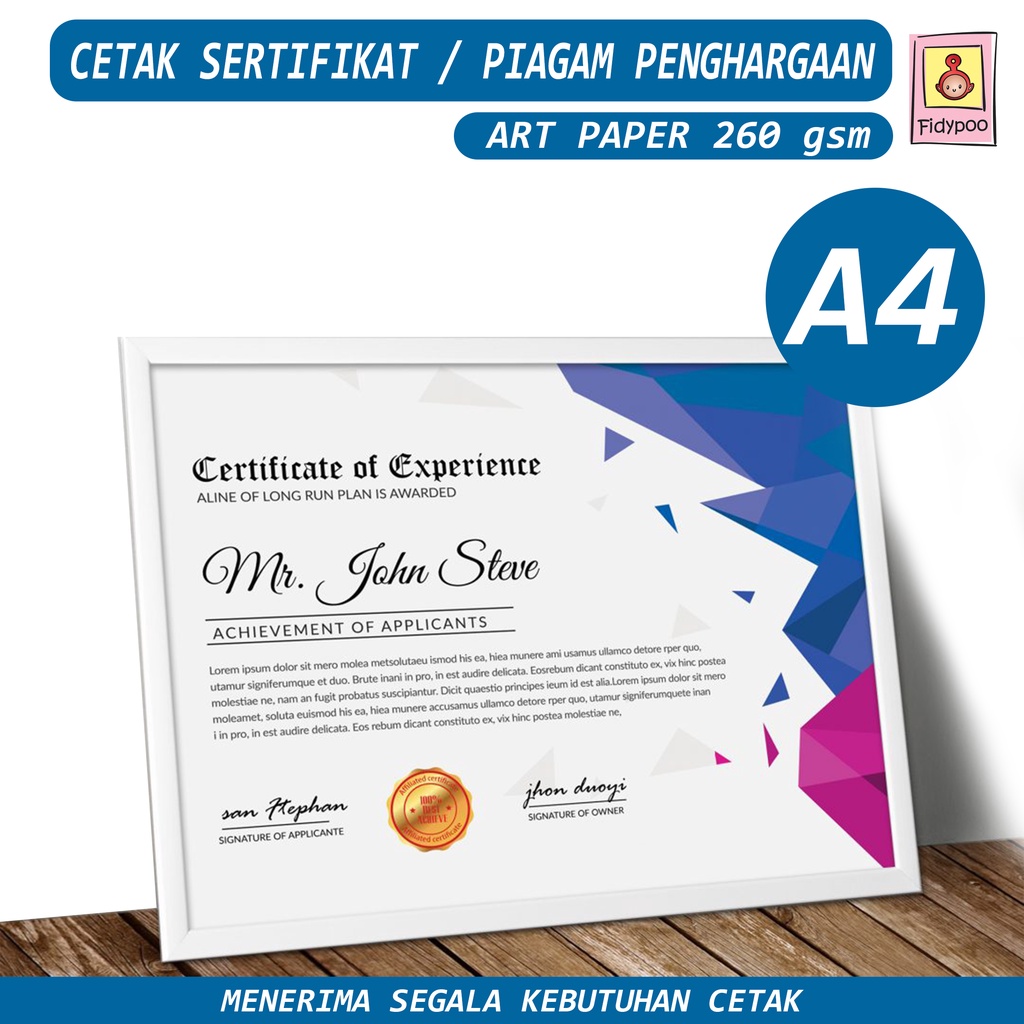 

CETAK SERTIFIKAT A4 JASA DESIGN SERTIFIKAT