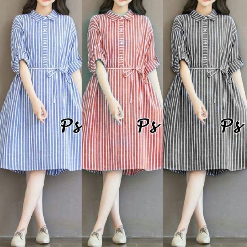 Tunik terbaru jumbo stripe/Tunik salur/Tunik muslim/Tunik jumbo/Atasan wanita muslim