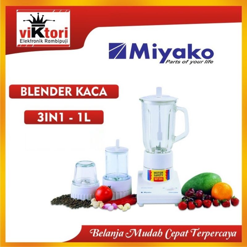 MIYAKO BL-102 GS / BLENDER MIYAKO KACA 1L BL-102GS  / BLENDER MIYAKO 3IN1 KACA BL102GS