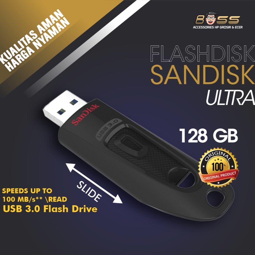FlashDisk Sandisk Ultra CZ48 128/256 GB GARANSI 5 TAHUN ORIGINAL 100%
