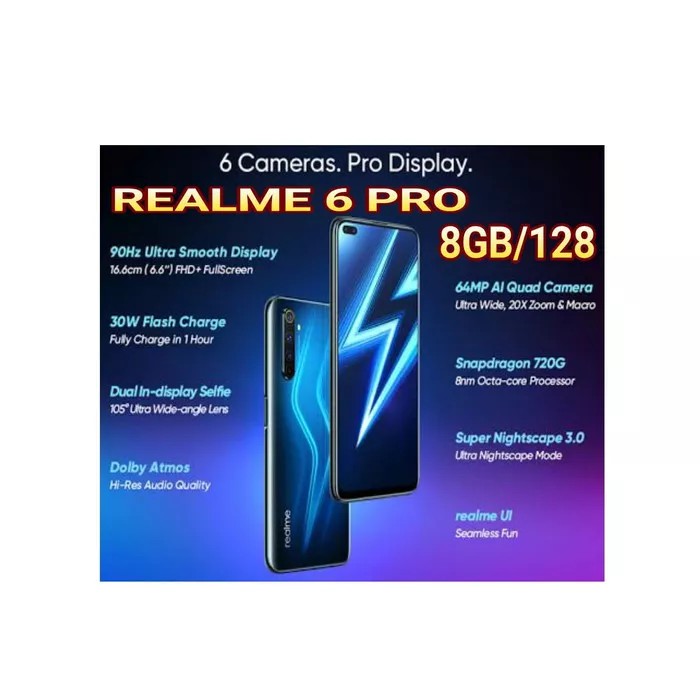 Realme 6 Pro 8GB/128GB 90Hz 30W Flash Charge 720G Gaming