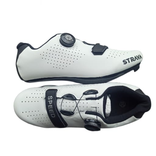 SPEED Sepatu Cleat sepeda Roadbike Road Bike model LOOK SPD - PUTIH DOFF SPEED