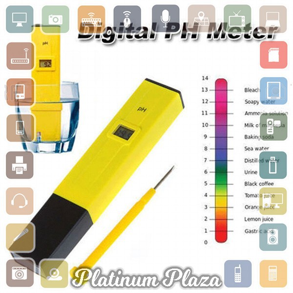 Alat Ukur Uji PH Meter Tester Pen Air Minum/Akuarium - PH-2016 - Yellow`JFFPFB-