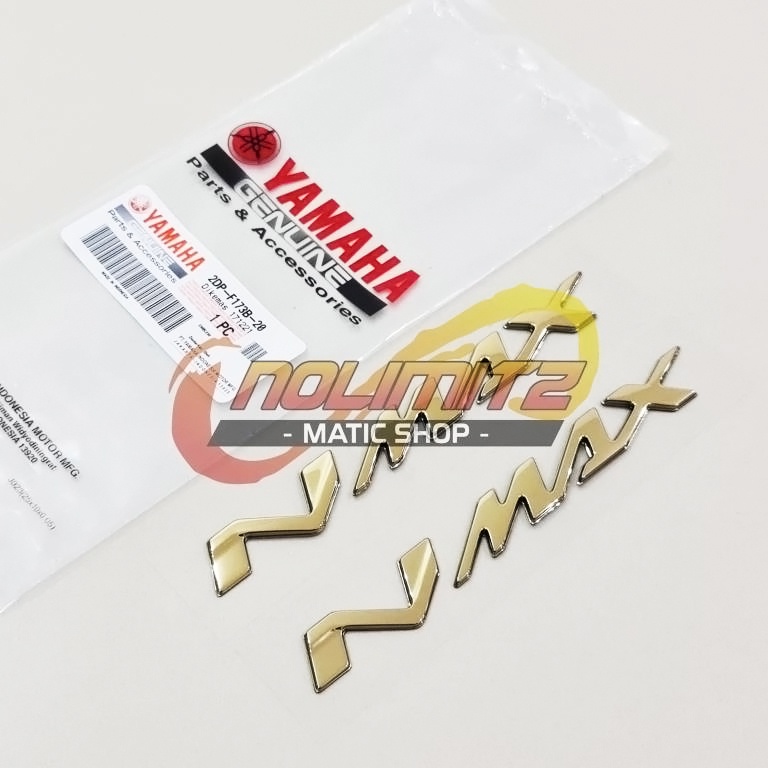 Emblem Logo 3D Timbul Ori Genuine Parts NMAX Gold