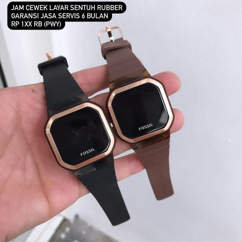 jam layar sentuh ladies petak rubber