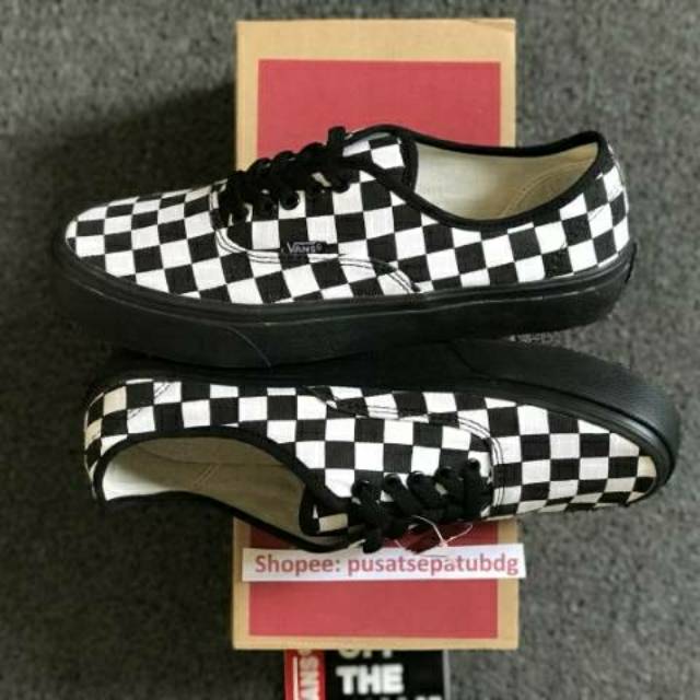 VANS AUTHENTIC CHECKERBOARD BLACK WHITE WAFFLE DT