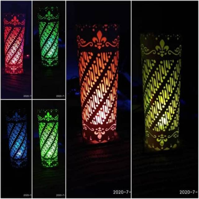 lampu hias / lampu tidur dari paralon pvc model batik parang