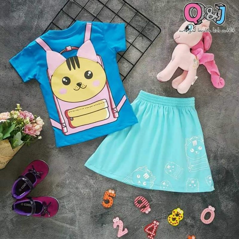 Setelan Rok anak cewek Q&J Wonderful School