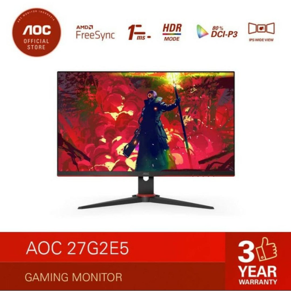 AOC 27G2E5 FreeSync Gaming Monitor FHD 27''75 HZ 1Ms IPS