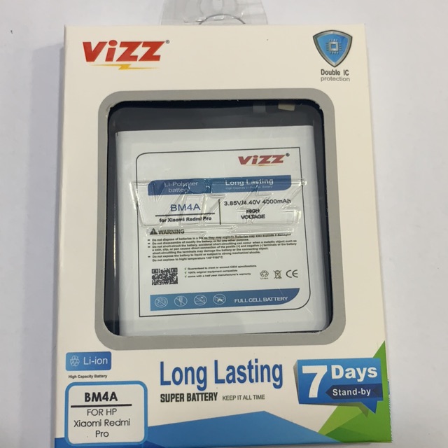 Baterai ViZZ Xiaomi BM4A/Redmi Pro/baterai double power vizz
