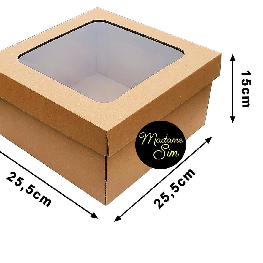

[beforetitle4] ღKOTAK KUE - CAKE BOX 25 x 25 x 15 CM - COKLAT + JENDELA (ISI 10 PCS) ღ