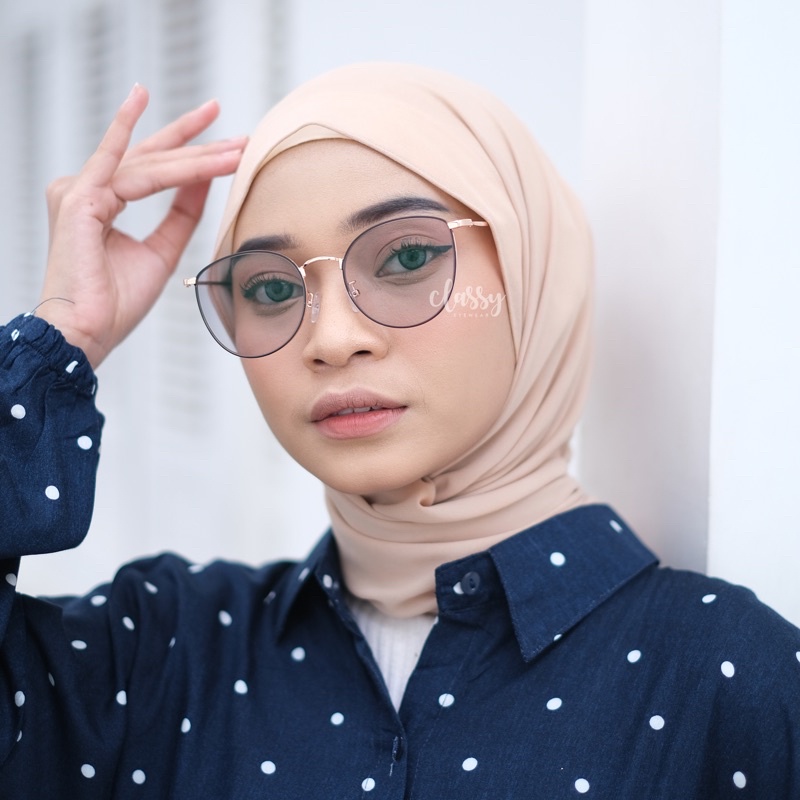 Frame Kacamata - GHELSY CatEye - Kacamata Wanita Cat Eye Anti radiasi Photochromic Blueray