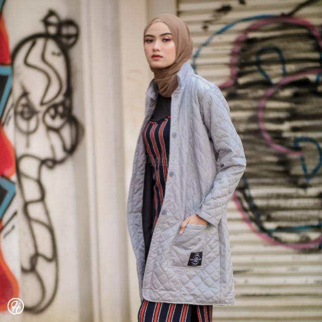 ⭐BUY 1 GET 2 GIFT⭐ HIJACKET® ORIGINAL BELVA JAKET MUSLIMAH FITROP-CLOUDGREY