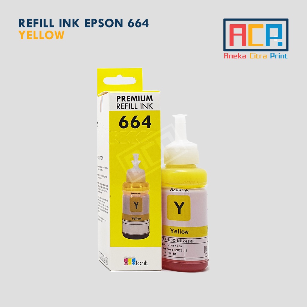 ACP Premium Refill Ink 664 - Tinta Dye L100 L120 L121 L200 L210 L300 L355 L360 L455 L565