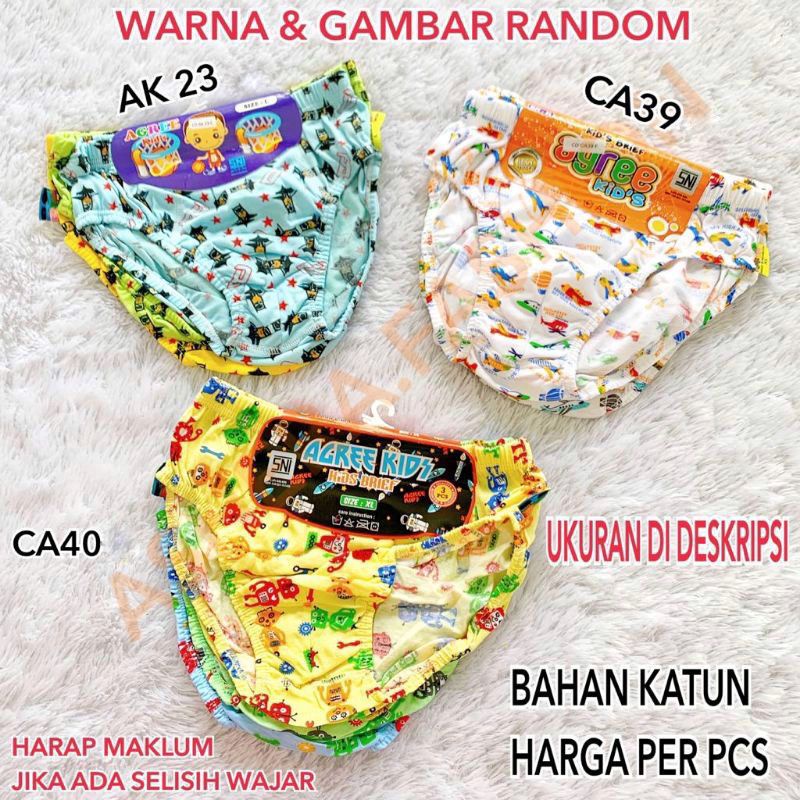 CD ANAK LAKI AGREE KIDS (TAFT KIDS) SEGITIGA CA39 CA40 AK023 SEGITIGA CELANA DALAM COWOK BOY