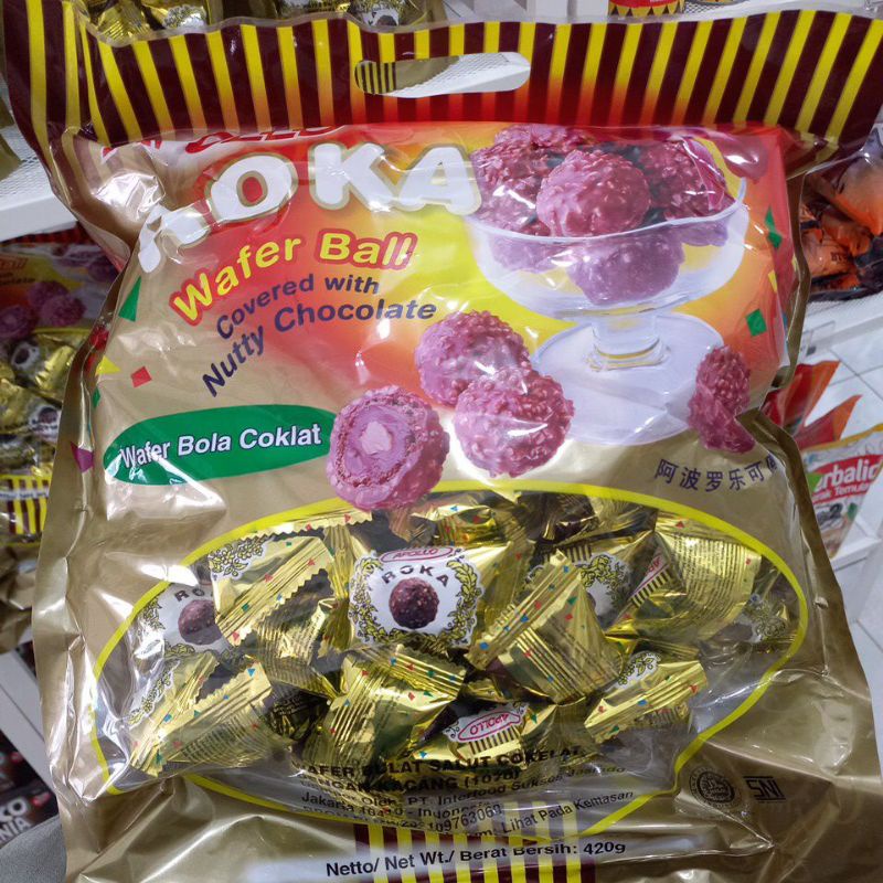 

Apollo Roka Wafer Ball Cokelat 420 g isi 70