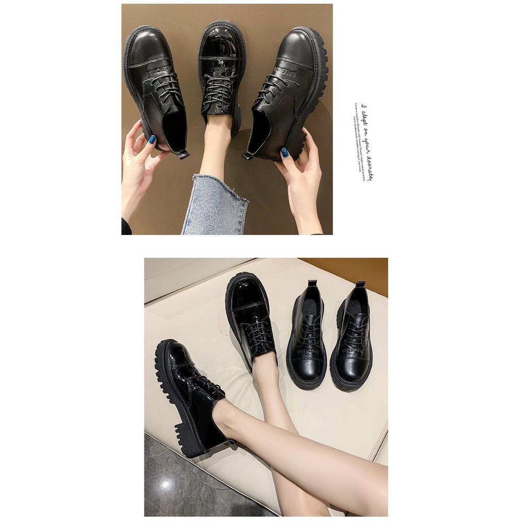 SPOX sepatu wanita sekolah jepang formal kantor retro vintage oxford flat heels import korea jepang