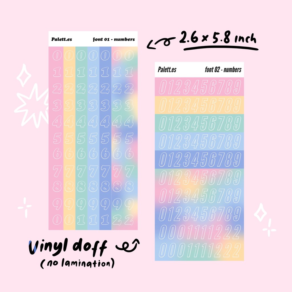 

[LAST STOCK] Palett.es - numbers sticker sheet(s)