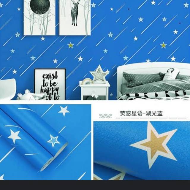 Jual Wallpaper Dinding Motif Awan Bintang Uk 10 M X 45 Cm Shopee Indonesia 2805