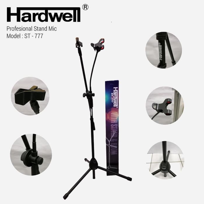 Stand Mic HARDWELL ST777 ST 777 ORIGINAL HOLDER HP STANDING MICROPHONE