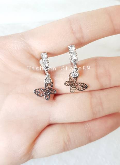 Anting jurai import buterfly perhiasan emas putih anting jurai xuping bestseller cantik siap kirim